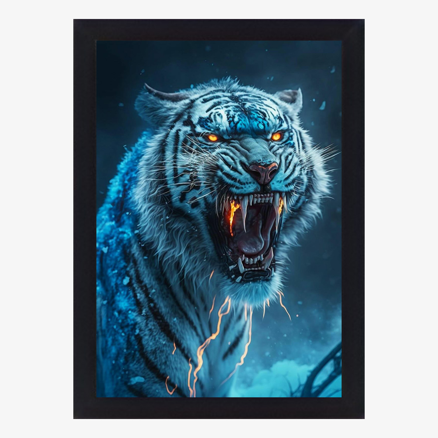 تابلو نوری گیم دکور طرح ببر مدل angry tiger