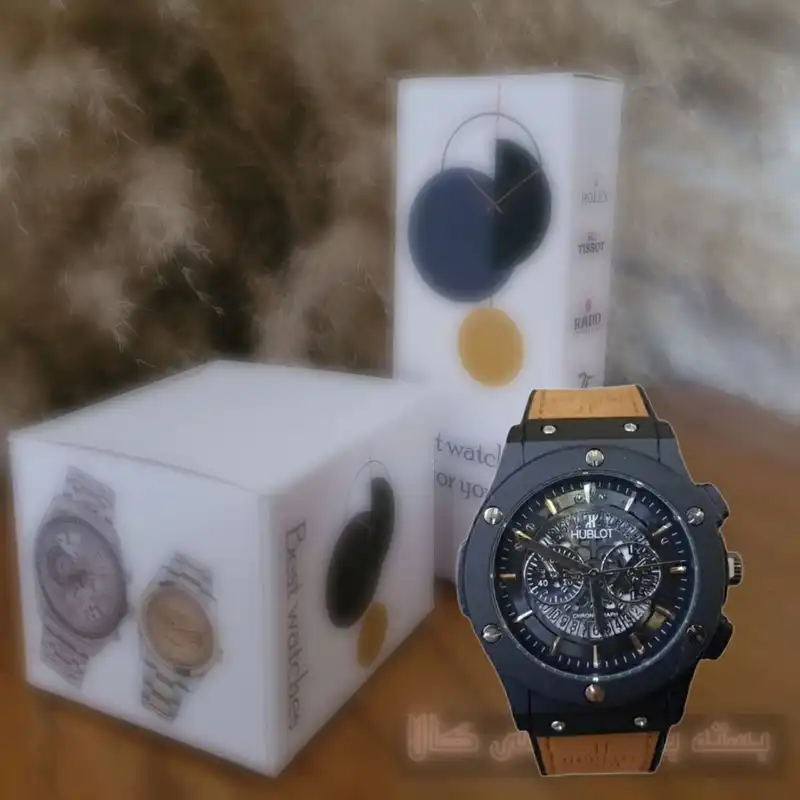 ست ساعت مچی عقربه ای زنانه و مردانه  مدل اسکلتون بیگ بنگ_mg05