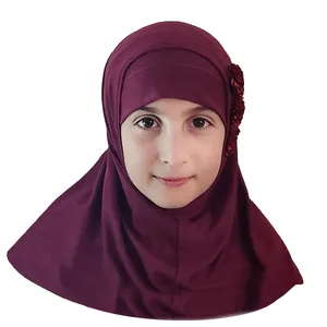 مقنعه دخترانه مدل سه گل دو تکه