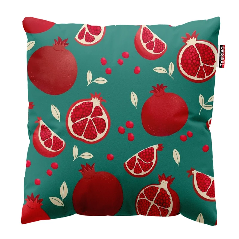 کوسن پاد آفرین طرح یلدا و انار کد 2352 سایز 30*30 سانتی متر