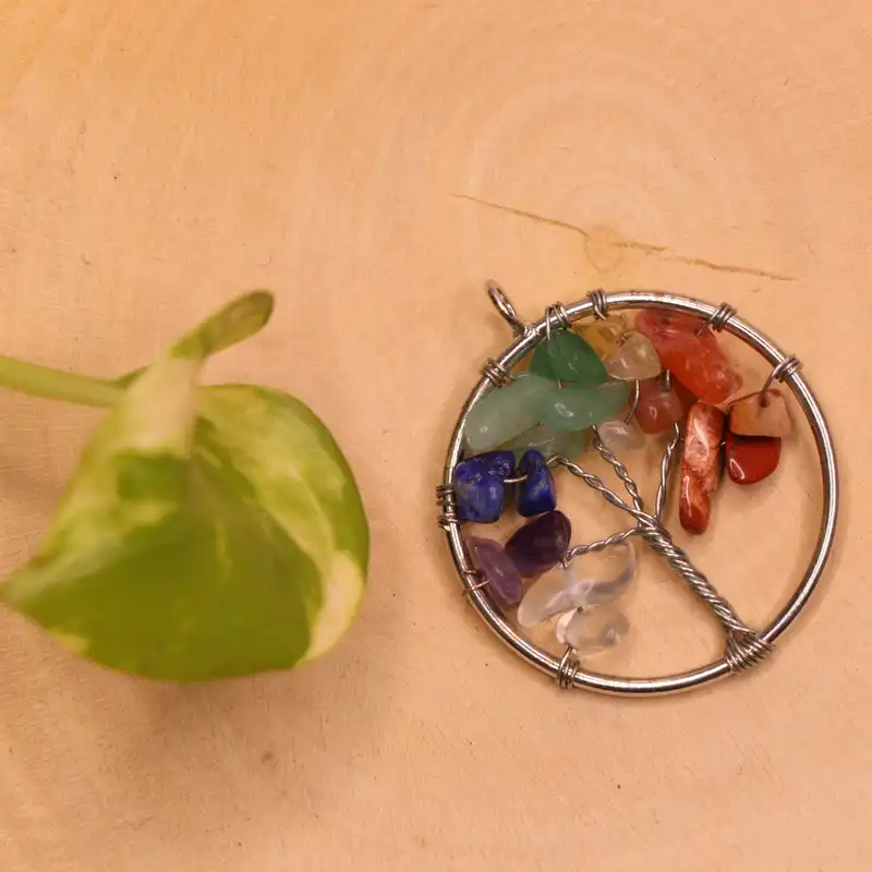 گردنبند مدل درخت زندگی سنگ هفت چاکرا