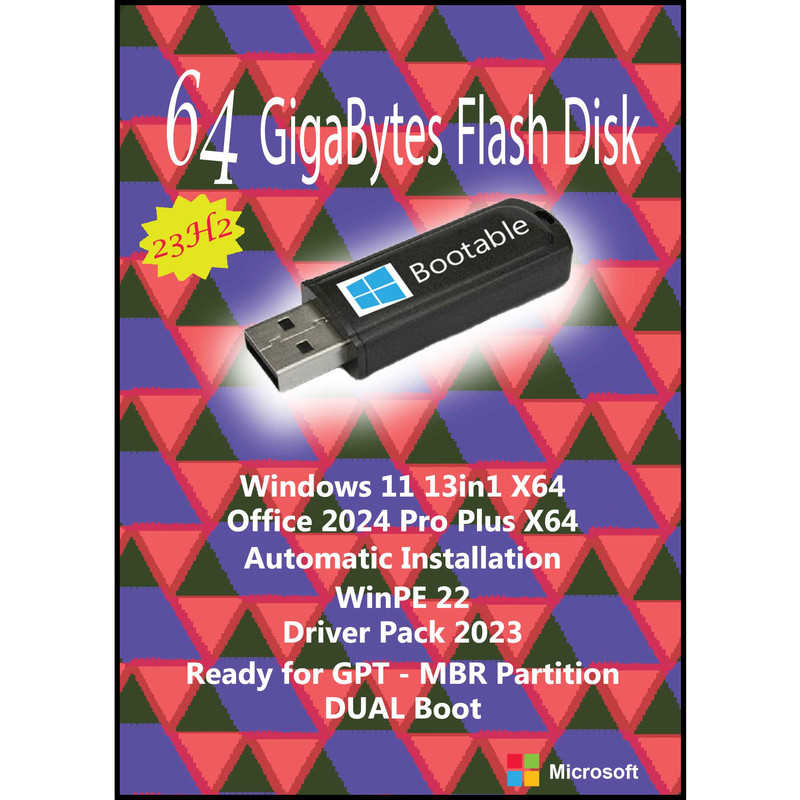 سیستم عامل Windows 11 23H2 13in1 X64 - Driver Pack Offline - Office 2024  نشر مایکروسافت