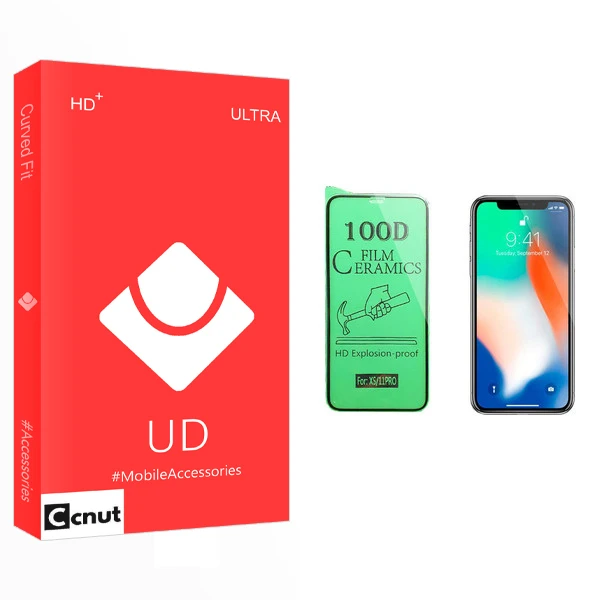 محافظ صفحه نمایش سرامیکی کوکونات مدل UD Glass مناسب برای گوشی موبایل اپل iPhone X