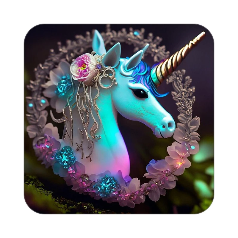 زیر لیوانی کاکتی طرح اسب تک شاخ و یونیکورن مدل mp31087