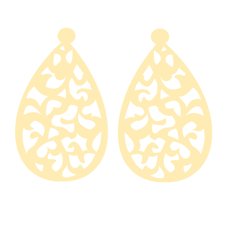 گوشواره طلا 18 عیار زنانه کرابو طرح نقش اسلیمی مدل Kr5072