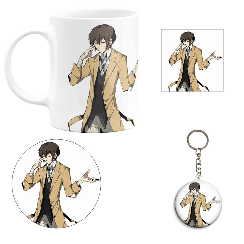 ست هدیه ماگ مدل انیمه سگ‌های ولگرد بونگو طرح bungou stray dogs کد A5