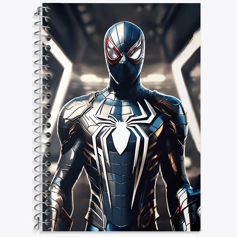 دفتر زبان 50 برگ خندالو مدل سه خط طرح مرد عنکبوتی (Spider Man) کد F6926