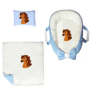 سرویس خواب سه تکه نوزاد ناریکو مدل گارد محافظ دار طرح اسب کد 0290