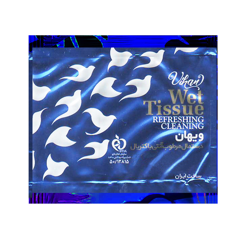 دستمال مرطوب ویهان مدل آنتی باکتریال دو بسته 100 عددی