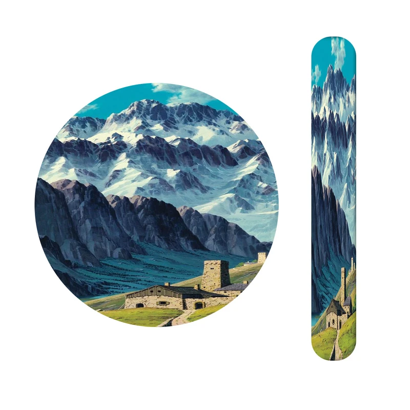 آینه آرایشی جیبی مدل کوه کد 349  به همراه سوهان ناخن