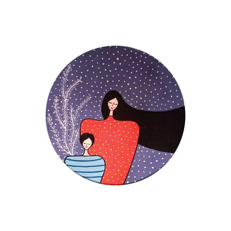 بشقاب دیوارکوب سفالی مدل مادر کد 118