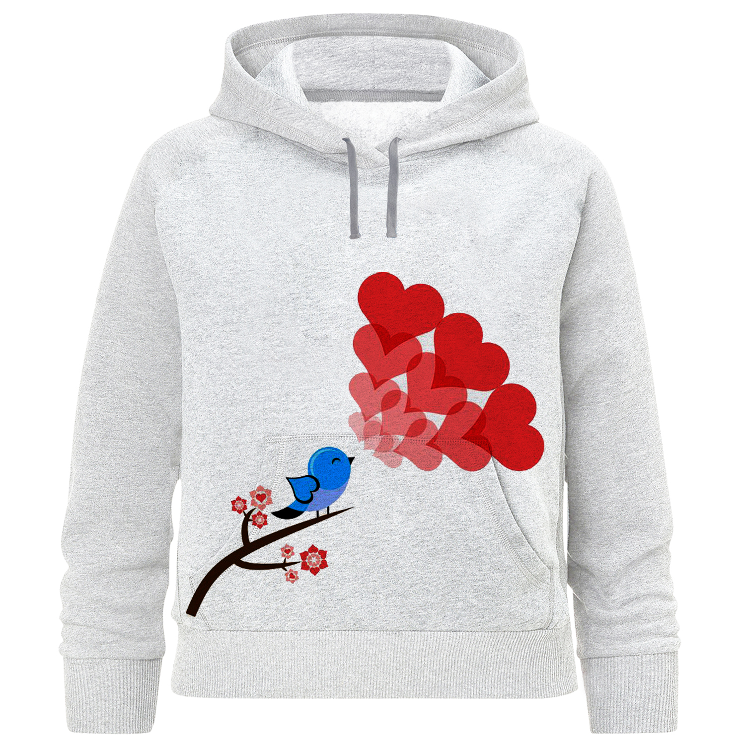 هودی دخترانه مدل گنجشک وقلب A153