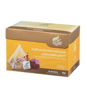 دمنوش مخلوط زعفرانی مهرگیاه بسته 14 عددی