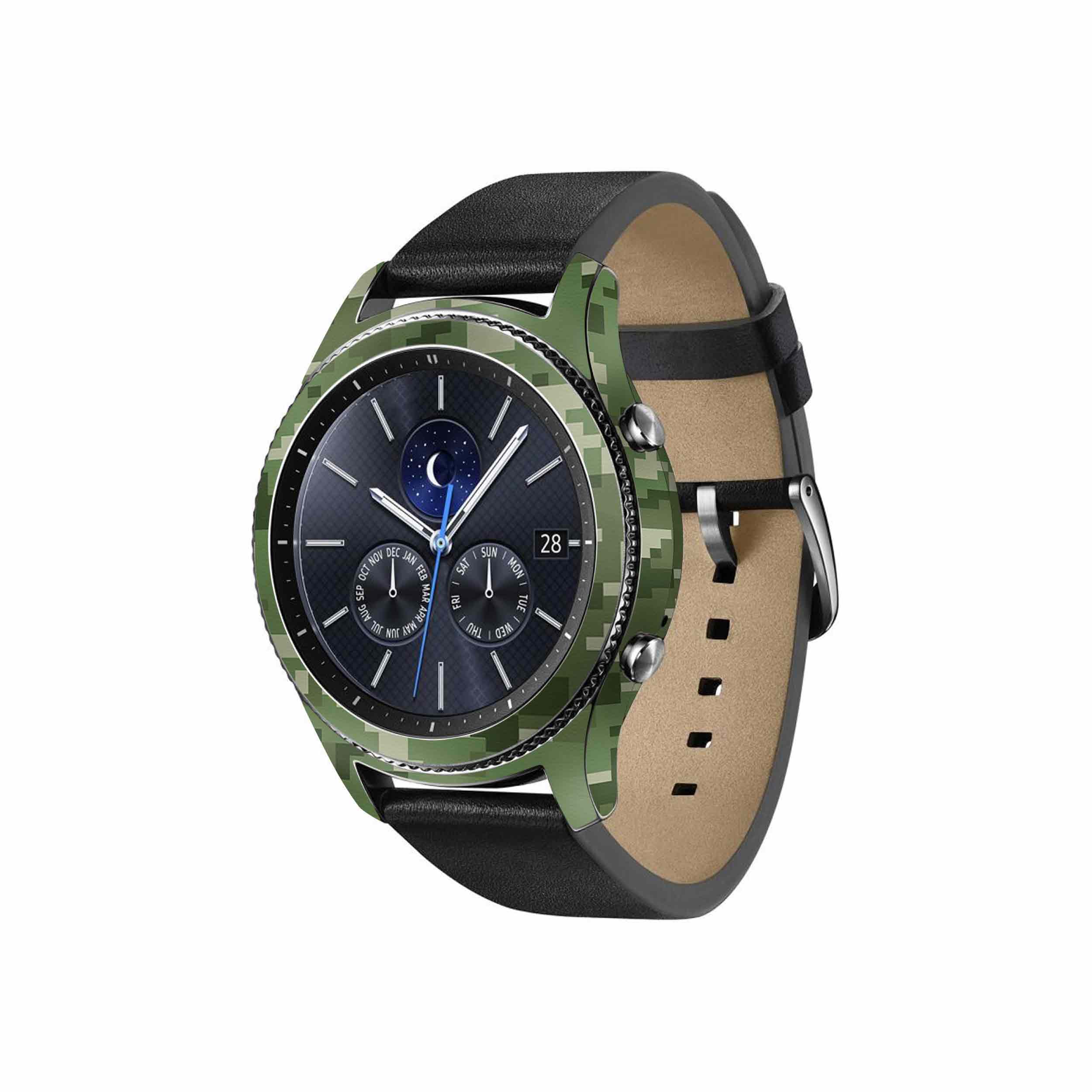 برچسب ماهوت طرح Army-Green-Pixel مناسب برای ساعت هوشمند سامسونگ Galaxy Gear S3 Classic