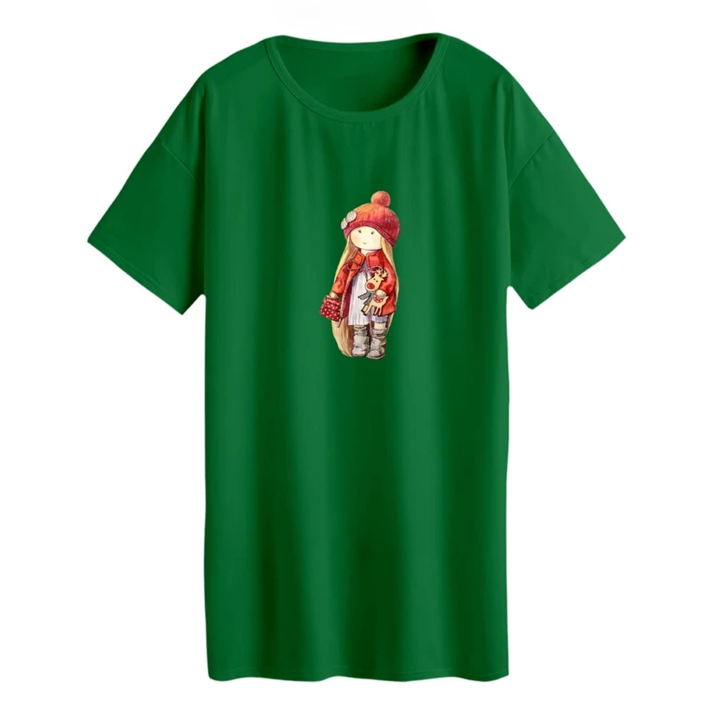 تی شرت لانگ زنانه مدل دخترک پاییزی کد 02