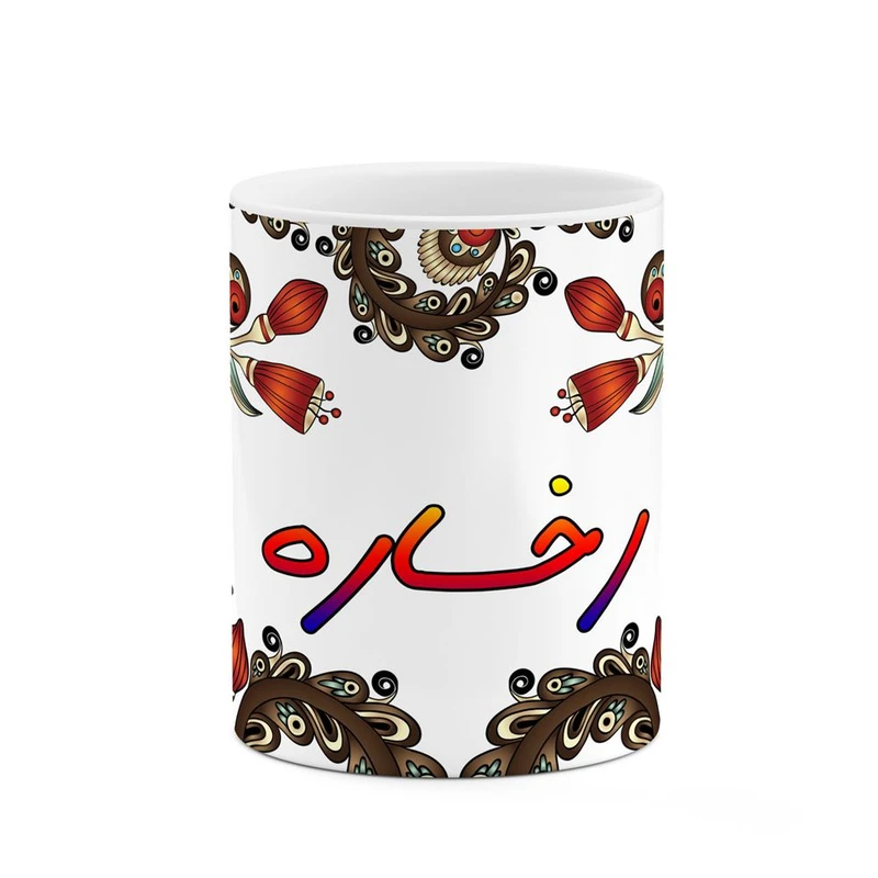 ماگ کاکتی مدل اسم رخساره طرح سنتی گل و بته کد mgh45211