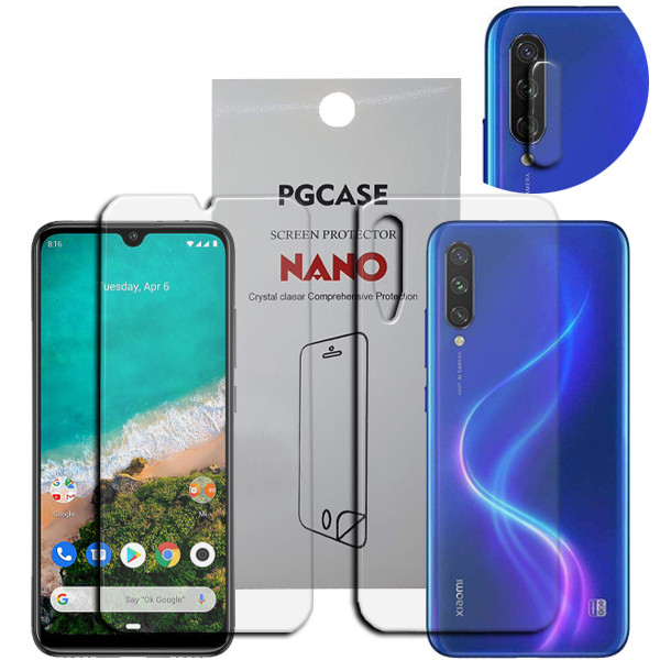 محافظ صفحه نمایش مدل SM مناسب برای گوشی موبایل شیائومی MI A3 به همراه محافظ پشت گوشی و محافظ لنز دوربین