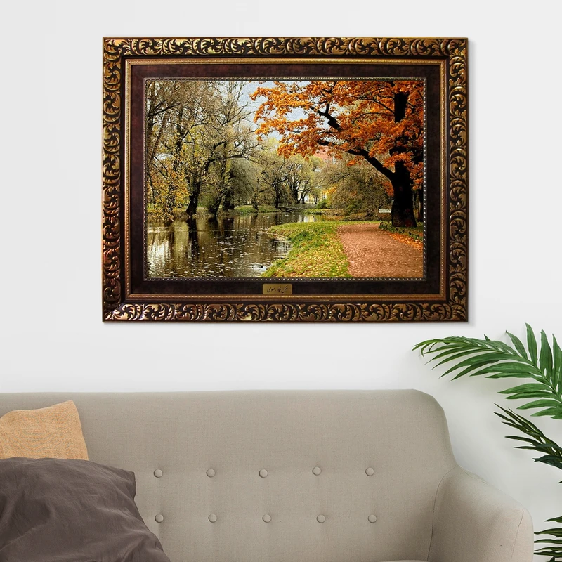 تابلو فرش ماشینی نقش نگار رضوی طرح منظره کد 521W