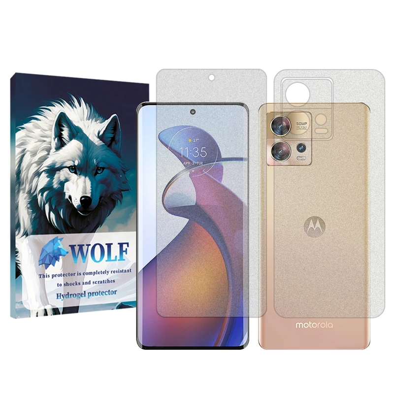 محافظ صفحه نمایش مات ولف مناسب برای گوشی موبایل موتورولا Edge 30 Fusion به همراه محافظ پشت گوشی