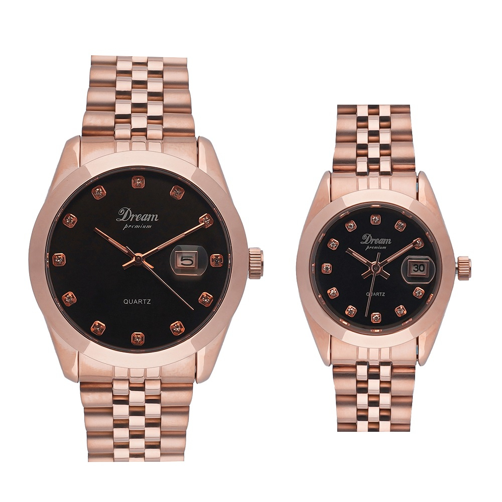 ست ساعت مچی عقربه ای زنانه و مردانه دریم مدل D2795LG-10