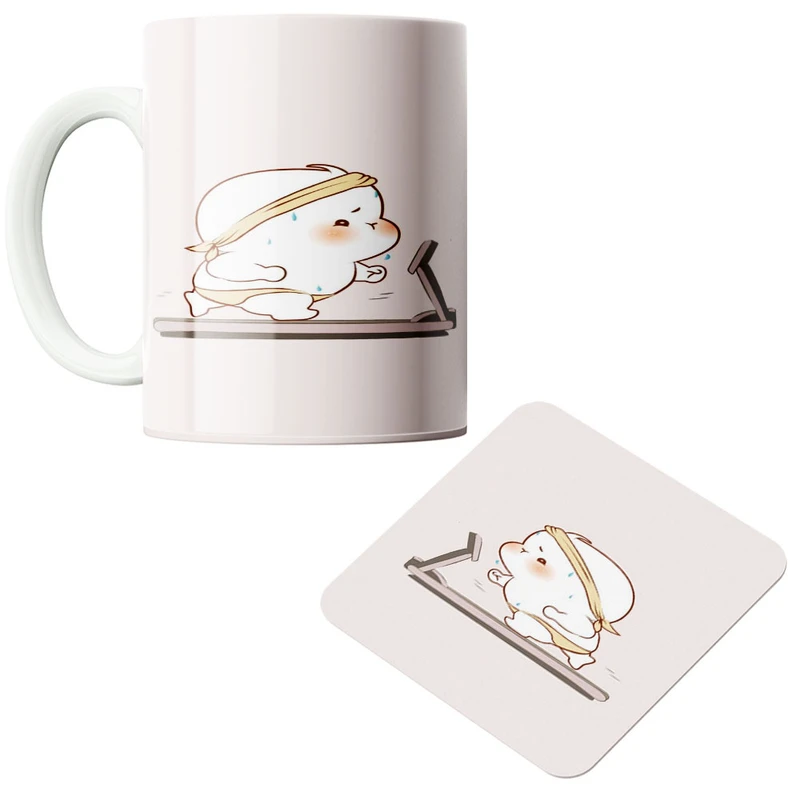 ماگ پادآفرین مدل چاقالو کد 387 به همراه زیر لیوانی 