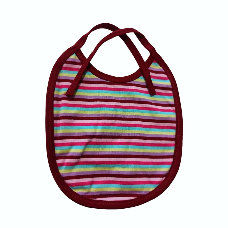 پیش بند نوزادی مدل بنددار طرح رنگین کمونی کد 01