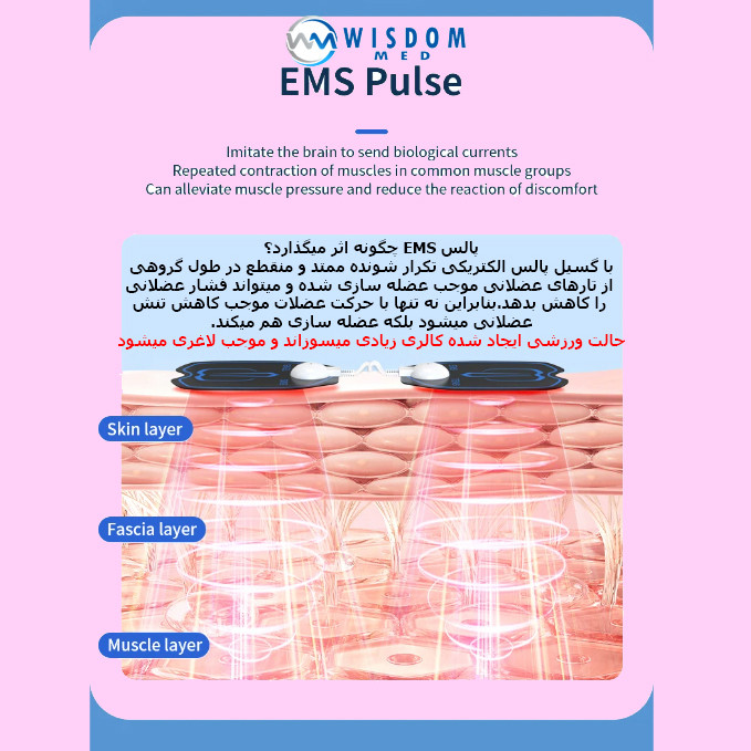 کمربند لاغری ویزدام مد مدل HOT EMS/TENS