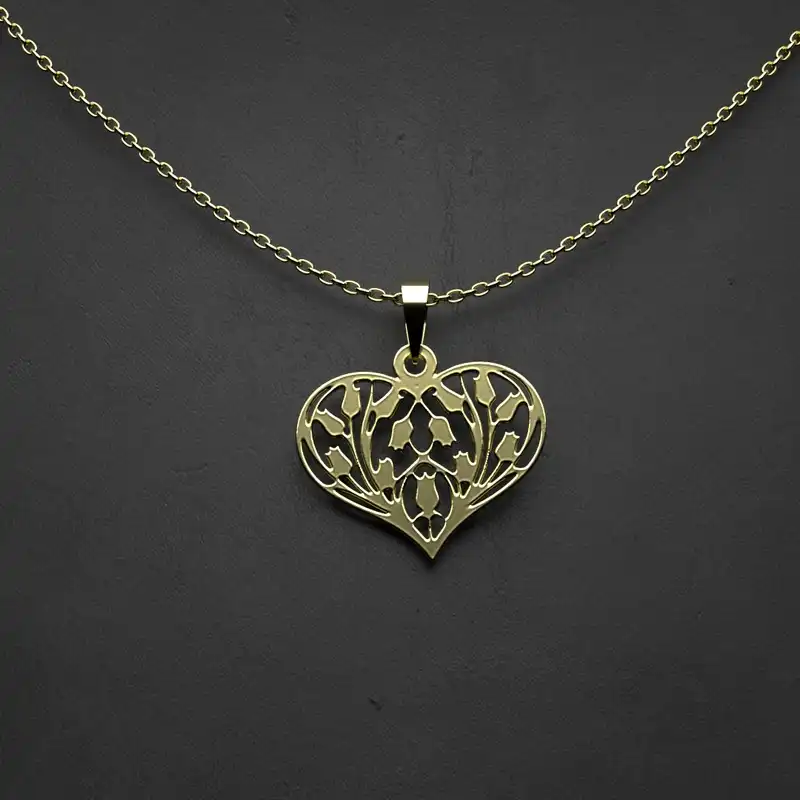 گردنبند طلا 18 عیار زنانه مدوپد مدل  طرح قلب کد KK1077