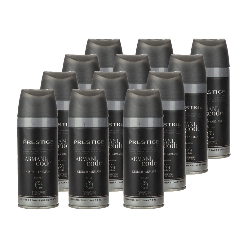 اسپری خوشبو کننده بدن مردانه پرستیژ   مدل Armani code حجم 150 میلی لیتر مجموعه 12 عددی