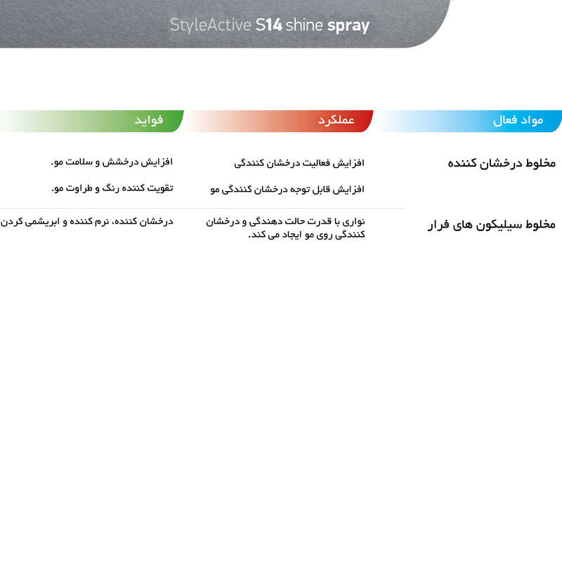 اسپری مو ارایبا مدل S14 حجم 150 میلی لیتر اسپری مو ارایبا مدل S14 حجم 150 میلی لیتر