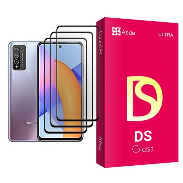 محافظ صفحه نمایش آسدا مدل DS Glass MIX003 مناسب برای گوشی موبایل آنر 10X Lite بسته سه عددی