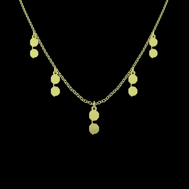 گردنبند طلا 18 عیار زنانه مدوپد مدل عینک کد RNA17299