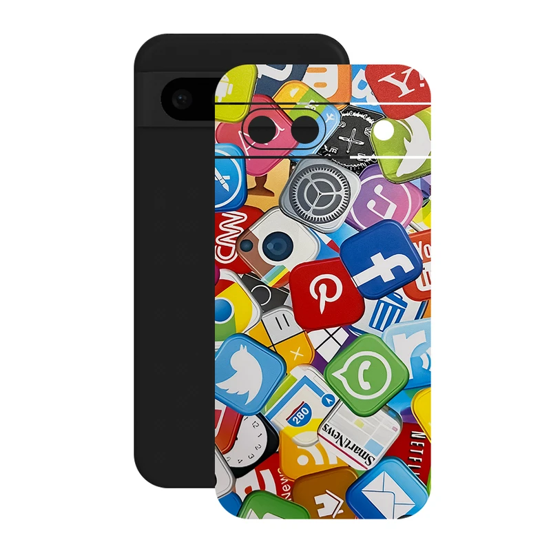 برچسب پوششی گلس مدل Leth طرح سوشال مناسب برای گوشی موبایل گوگل Pixel 8a