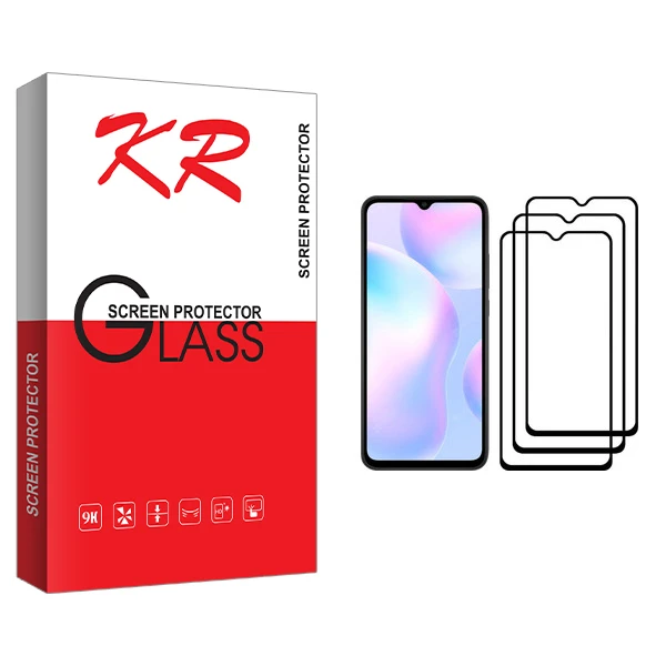 محافظ صفحه نمایش کی آر مدل +HD مناسب برای گوشی موبایل شیائومی Redmi 9A بسته سه عددی