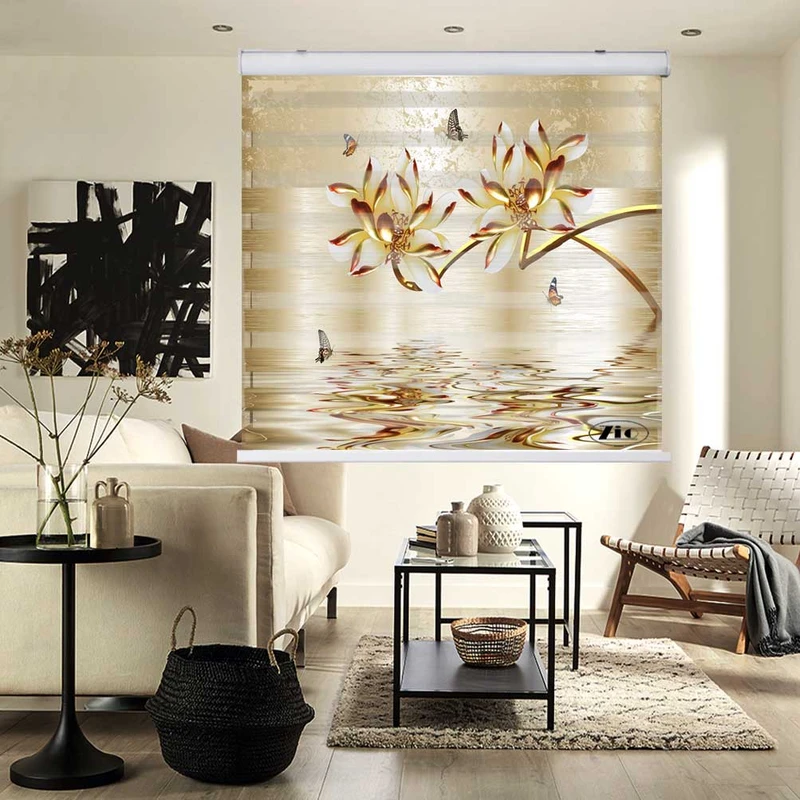 پرده زبرا زیو کد 3D1386 سایز 150x150 سانتی متر