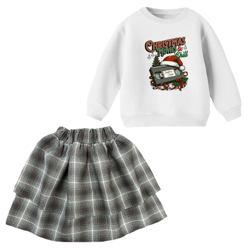 ست سویشرت و دامن دخترانه مدل کریسمسی18