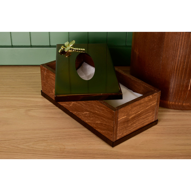 ست سطل و جای دستمال کاغذی مدل سنجاقک