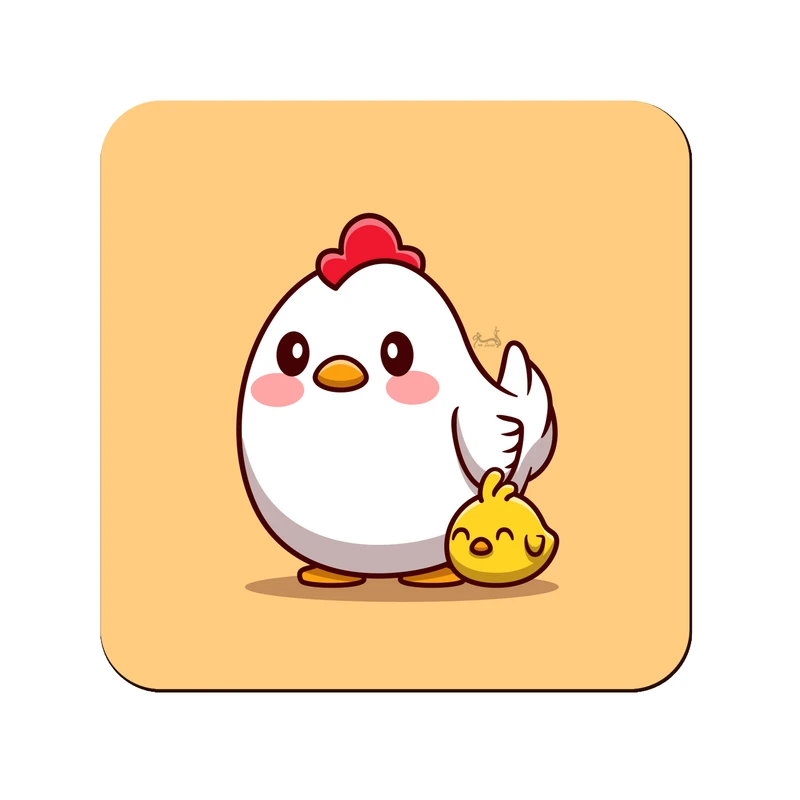 زیر لیوانی لوکسینو مدل جوجه نازنازی و مهربون کد 77