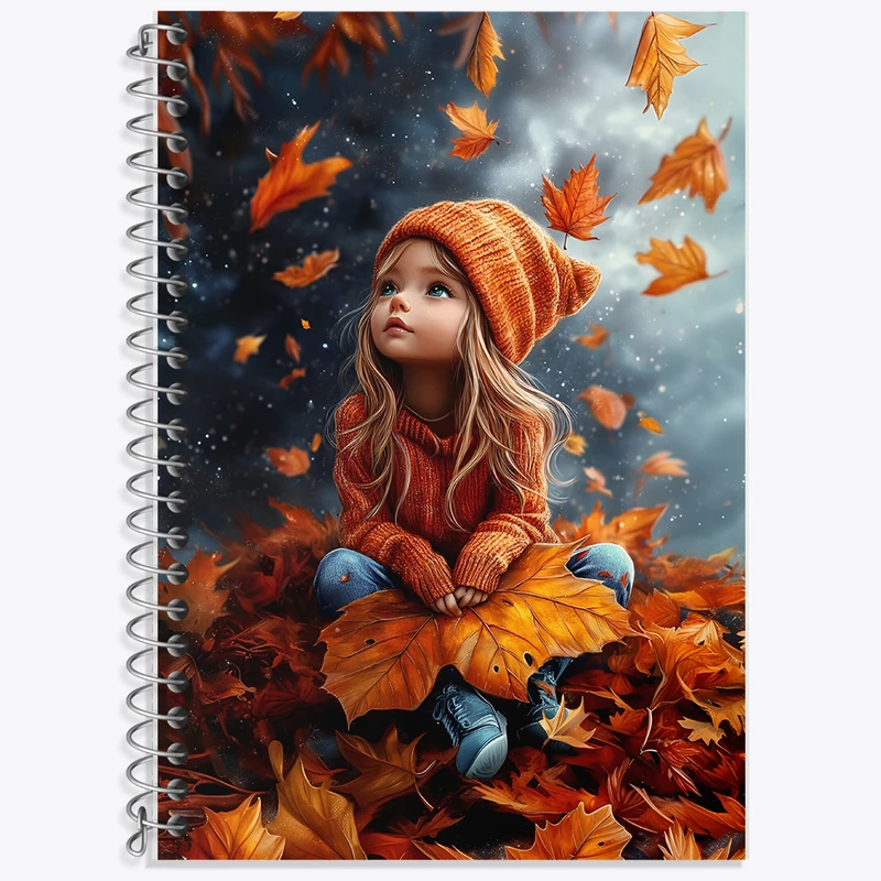 دفتر لغت 50 برگ خندالو طرح دختر و پاییز کد F5998