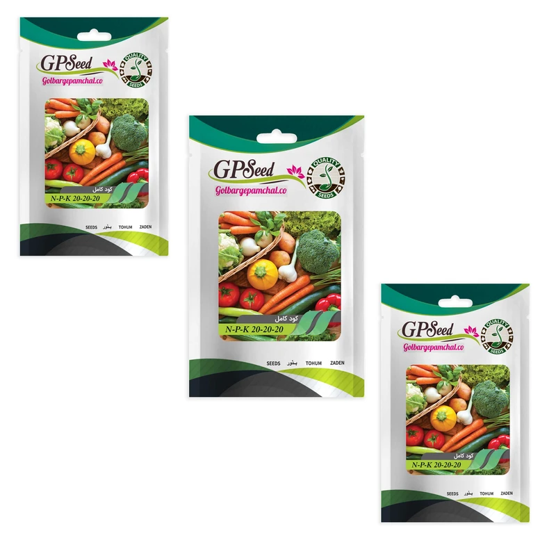 کود کامل NPK-20-20-20 گلبرگ پامچال کد GPF-313 وزن 20 گرم مجموعه 3 عددی