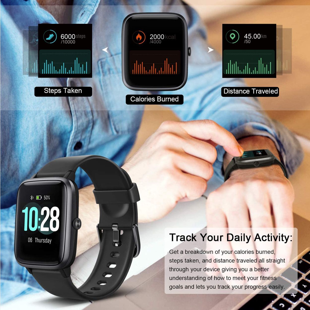 ساعت هوشمند لتزفیت مدل ID205L -  - 3