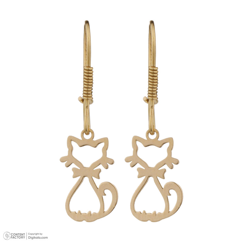 گوشواره طلا 18 عیار دخترانه طلای مستجابی مدل 15104