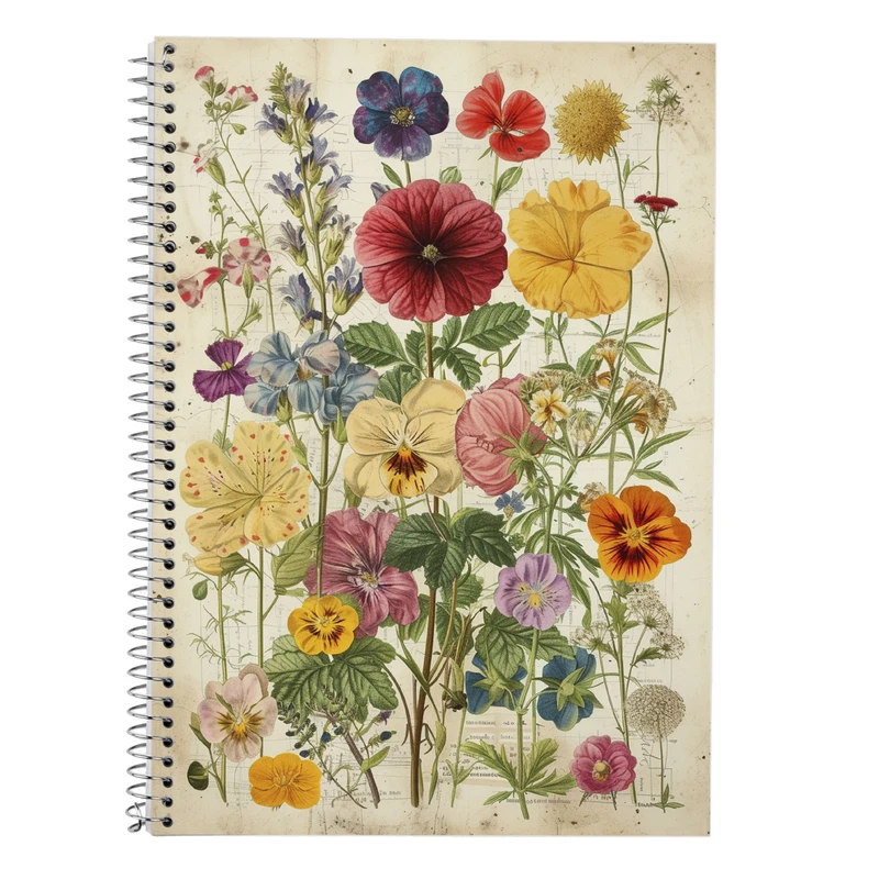 دفتر زبان 50 برگ مدوپد مدل سه خط طرح گل کد DF13309