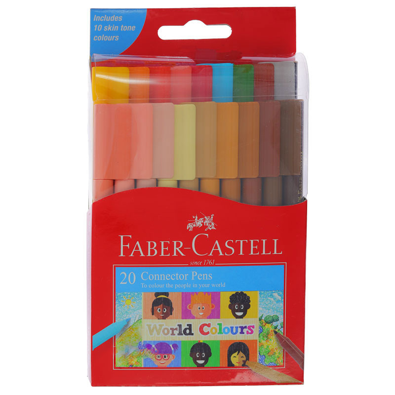 ماژیک رنگ آمیزی 20 رنگ فابر کاستل مدل Connector Pens  طیف پوست و کلاسیک