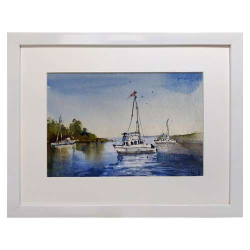 تابلو نقاشی آبرنگ طرح لنگرگاه کد 115