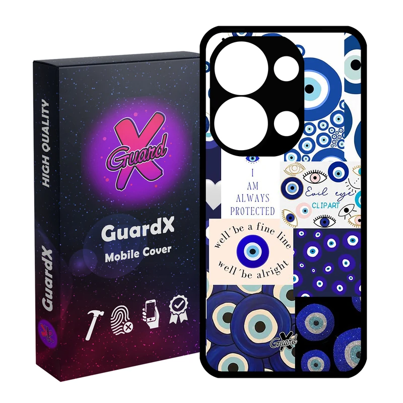 کاور گارد ایکس طرح چشم نظر مدل Glass10430 مناسب برای گوشی موبایل شیائومی Redmi Note 13 Pro 4G / Poco M6 Pro 4G