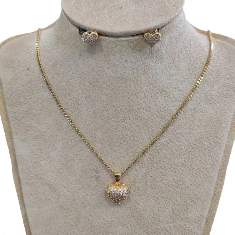 نیم ست زنانه مدل قلب پرنگین جواهری کد 04