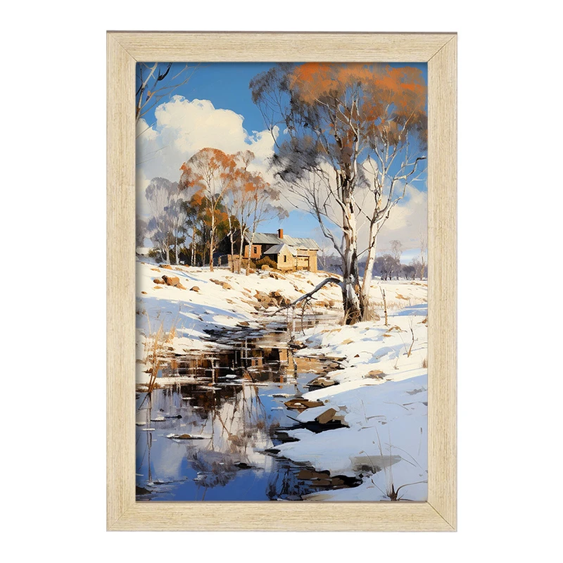 تابلو خندالو مدل منظره برفی کد F430