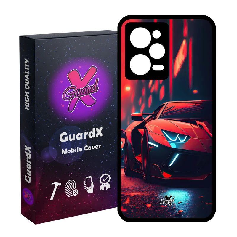 کاور گارد ایکس طرح لامبورگینی مدل Glass10608 مناسب برای گوشی موبایل شیائومی Redmi Note 12 Pro 5G/Poco X5 Pro 5G/Note 12 Pro Pro speed