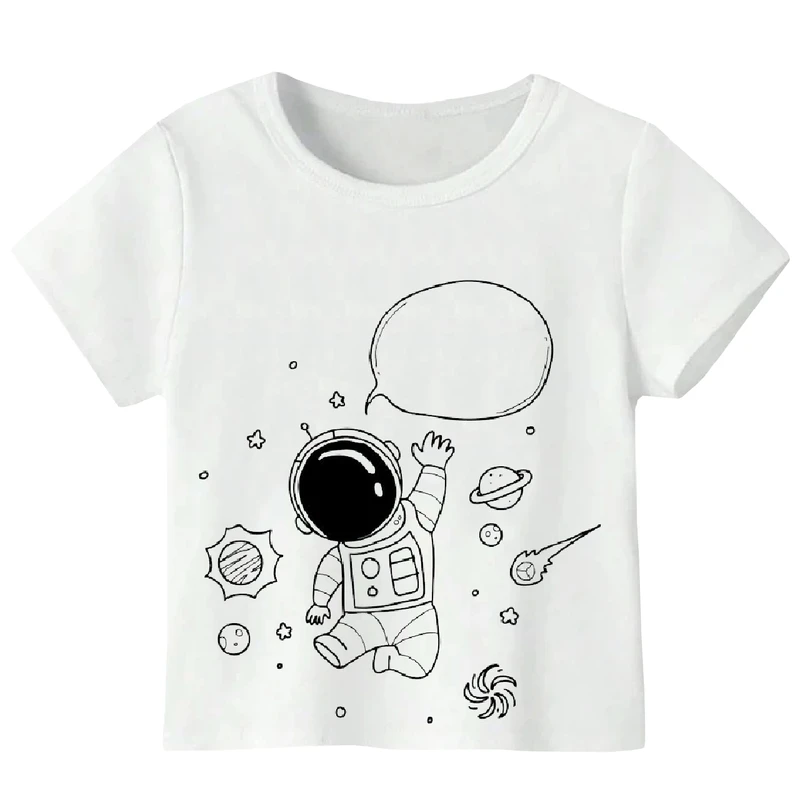 تی شرت آستین کوتاه پسرانه مدل آدم فضایی WS162